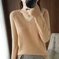 Women's sweater autumn winter knitted sweater V-neck slim fit