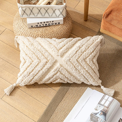 Boho Throw Pillow Case Nordic Decorative Tufted Cushion Cover Tassel Macrame Luxury Pillow Cover for Bed Sofa Couch Home Decor