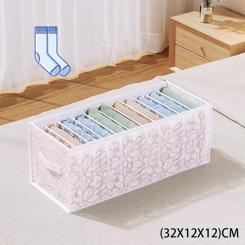 Jeans Fach Lagerung Box Closet Kleidung Schublade Mesh Trennung Box Stapeln Hosen Schublade Teiler Kann Gewaschen Startseite Organizer