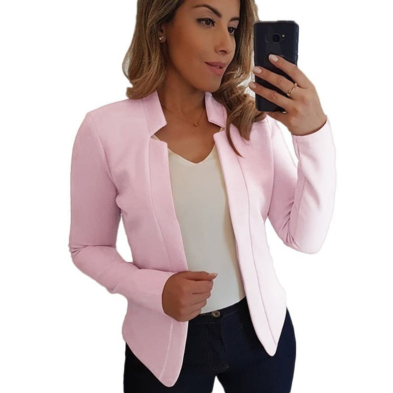 Frauen Dünne Weiße Blazer Frühling 2023 Weibliche Sommer Blazer Langarm Öffnen Stich OL Frauen