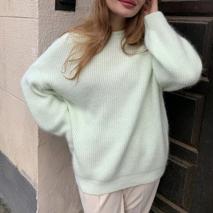 Soft Loose Knitted Cashmere Sweater Women 2023 New