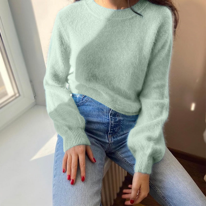 Soft Loose Knitted Cashmere Sweater Women 2023 New