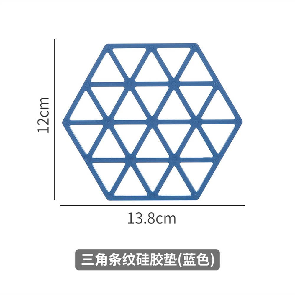 Silicone tableware insulating mat coaster hexagon silicone mats pad heat insulated bowl placemat home table decor kitchen tools