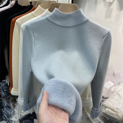 Korean Turtleneck Slim Thicken Knitted Sweater