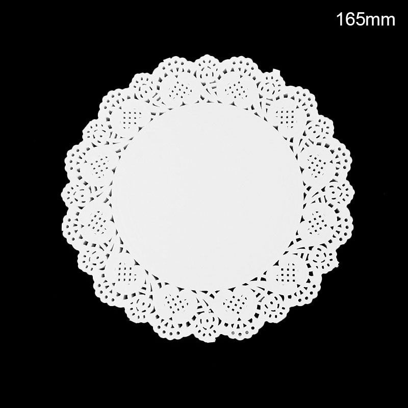 100pcs White Lace Paper Doilies Placemats DIY Box Packaging Gift Wrap Paper Craft For Wedding Party Favors Table Decoration Mat