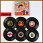 6pcs Retro Vinyl Record Cup Coaster Anti-slip Coffee Coasters Heat Resistant Music Drink Mug Mat Table Placemat Home Decor Gifts