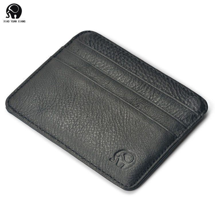 Retro First Layer Genuine Leather Card Bag with 7 Card Slot Super Thin 100% Real Leather Bank Card Holder Coin Purse Type Wallet