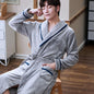 Lovers Coral Fleece Robe Autumn Winter Warm Sleepwear Women Men Thicken Flannel Bathrobe Lounge Nightgown Home Clothes Bigsize