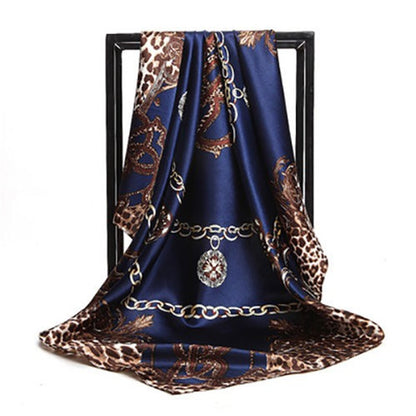 Square Silk Scarves Women 90*90cm Satin Hijab Scarf Muslim