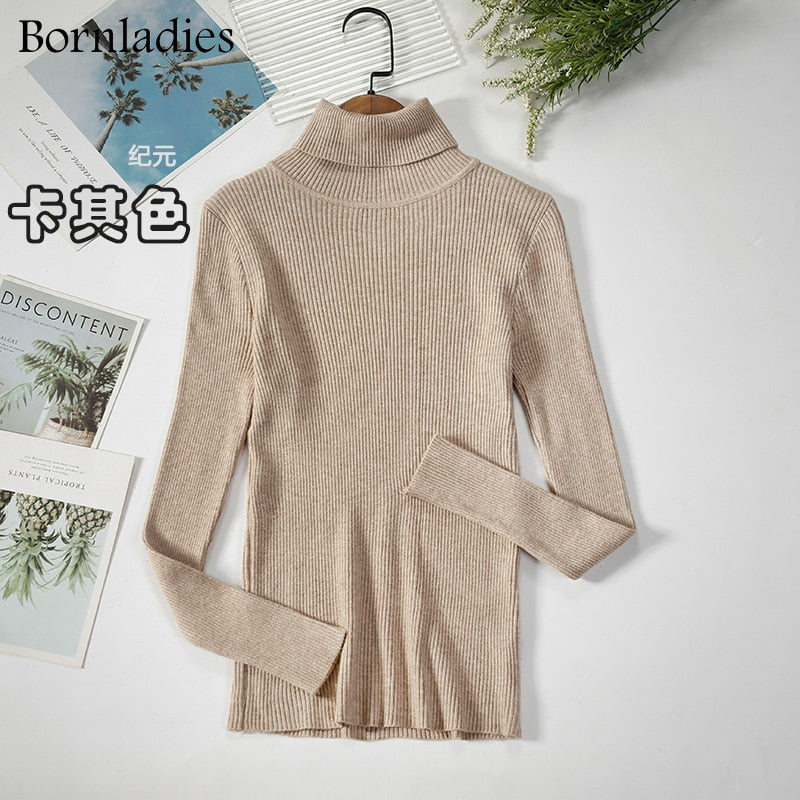 Basic Turtleneck Sweater Women Pullover Autumn Winter Tops Slim