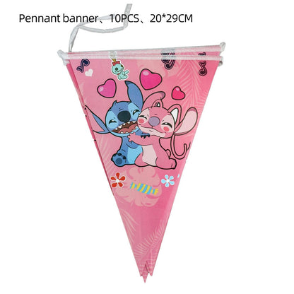 Disney Stich Partei Liefert Papier Servietten Tischdecke Platte Ballon Rosa Engel Thema Baby Dusche Mädchen Geburtstag Party Dekoration