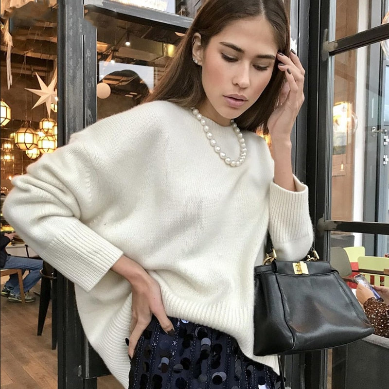 Cashmere Elegant Women Sweater Oversized Knitted Basic