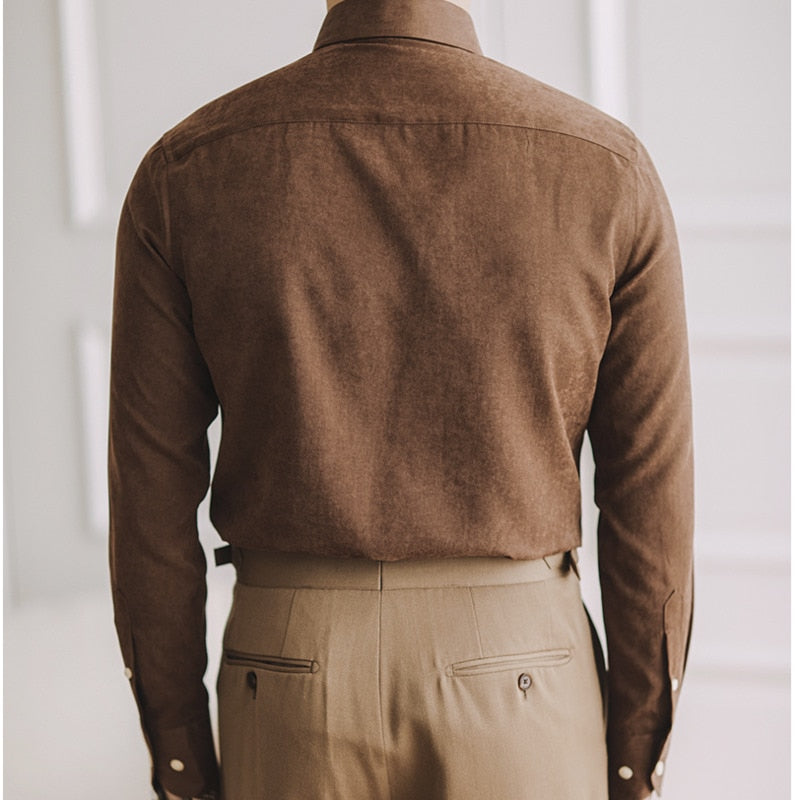 Herbst Männer Business Einfarbig Hemd Langarm Slim Fit