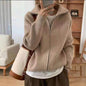 Autumn Vintage Zipper Solid Loose Long Sleeve Tops Knitwear Chic