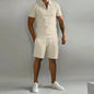 Sommer Kurzarm dünne Polos hirt Sport Shorts 2 Stück neue Herren Trainings anzug Anzug Männer solide Set lässig Jogging Sportswear