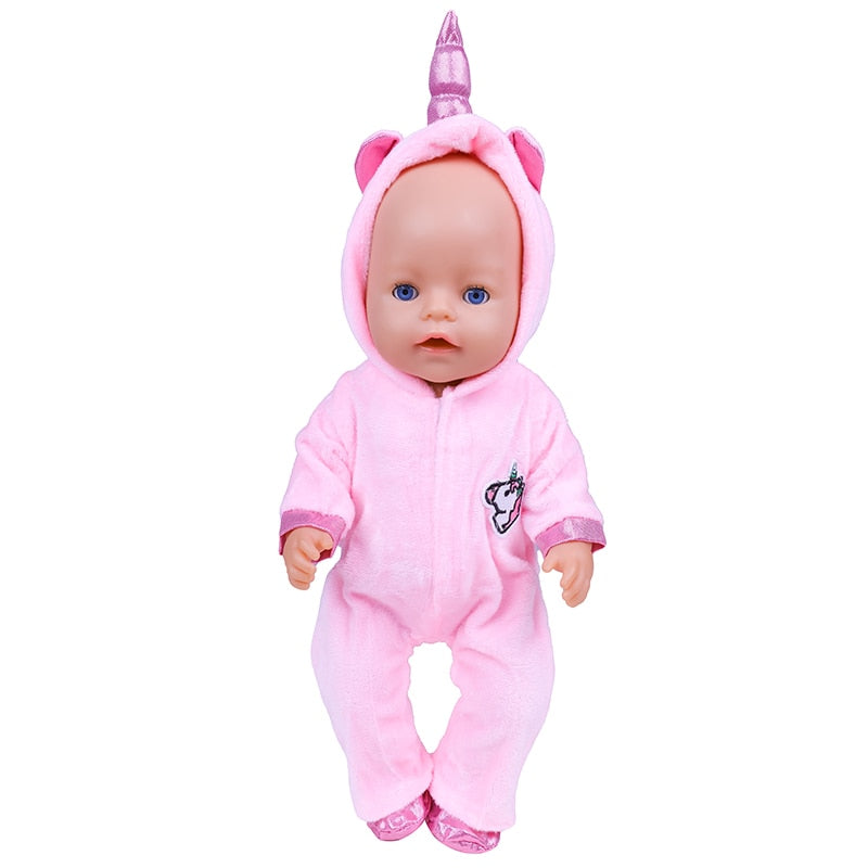 18 zoll Puppe Kleidung Einhorn Bademantel Anzug 43 Cm Puppe Kleidung Geboren Baby Fit Amerikanische Mädchen Puppe Zubehör Puppen für mädchen Geschenk