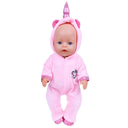 18 inch Doll Clothes Unicorn Bathrobe Suit 43 cm Doll Clothes Born Baby Fit American Girl Doll Accessories Dolls for Girls Gift