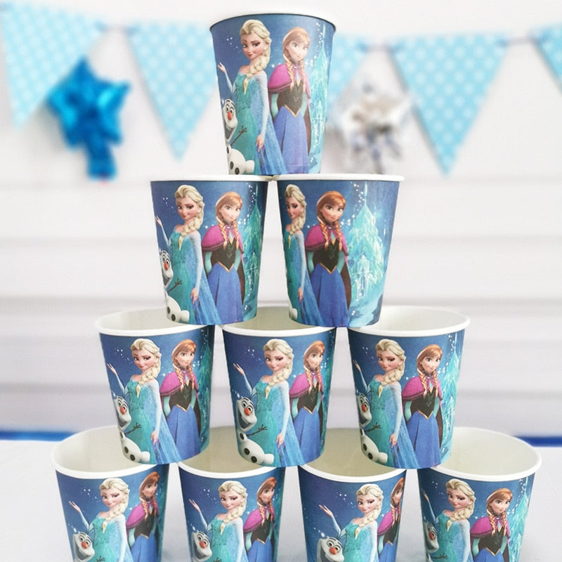 Frozen Anna Elsa Princess Birthday Party Decorations Kids Disposable Tableware Plates Cups Napkins Balloons Baby Party Supplies