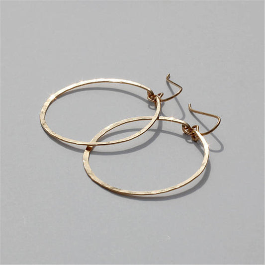 925 silver hammered hoop