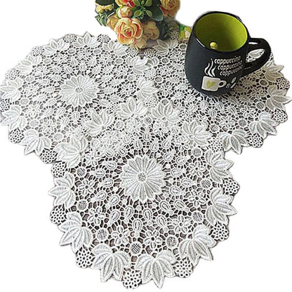 NEUE runde Spitze sonne blume stickerei tischset tasse coaster küche hochzeit Weihnachten tabelle ort matte tuch pad Neue Jahr deckchen