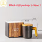 Gift Package Wooden Handle with Cover coffee cup Lovers coffee Mug Ceramic coffee Mug cup set wooden coffee cup