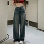 Rimocy Vintage Wide Leg Cargo Jeans Women 2023 Autumn High Waist Bagge Pants Woman Y2k Streetwear Loose Denim Trousers Female