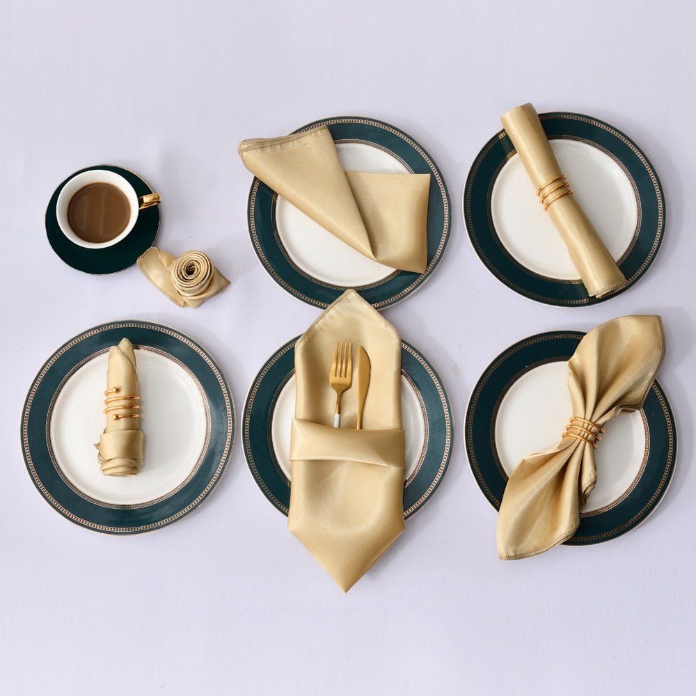 12Pcs 30X30cm Satin Napkin Soft Handkerchief Romantic Wedding Banquet Table Place Napkins Dinner Party Decoration