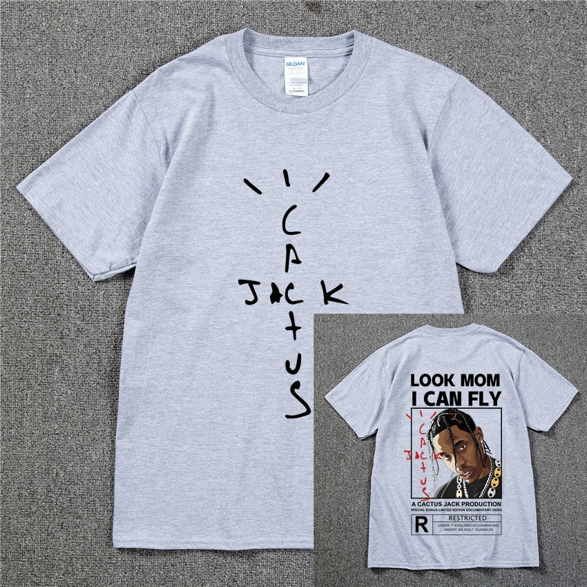 Mode Hip Hop Männer T-shirt Tour Kurzarm KAKTUS JACK Print Kanye West Grundlegende Paar Lose Kurzarm T-Shirt