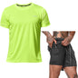 Men Running Sets Summer Sportswear Gym Fitness Suits Quick Dry T-Shirts+Short Sport Clothes Workout Training Sport Tracksuit