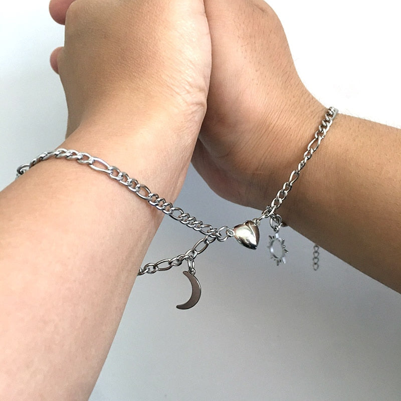 Sun and Moon Stainless Steel Bracelets