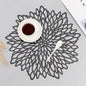 Table Mat Hibiscus Flower Bronzing PVC Placemat Hollow Insulation Coaster Pads Table Bowl Home Christmas Decor Heat Resistant