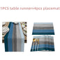 Farmhouse Wood Texture Table Runner Tablecloths Combination Set Wedding Party Event Dining Table Decoration Hotel Home Tablecloth