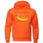 Dolce &amp; Banana Print Men's Sweatshirt Fashion Casual Hoodies Autumn Loose Pullover Tops Pocket