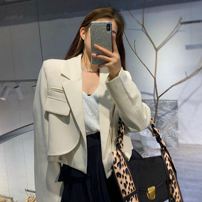 Spring Fashion Women's Blazer Korean Style Office Cropped Blazer