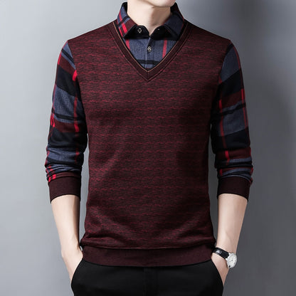 Sweater Fleece Thickened Knitted Men Clothing