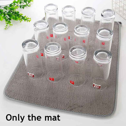 30x40cm Dish Drying Mat In The Cupboard Drying Mats Microfiber Absorbent Table Placemat Non-Slip Heat Resistant Drain Drying Pad