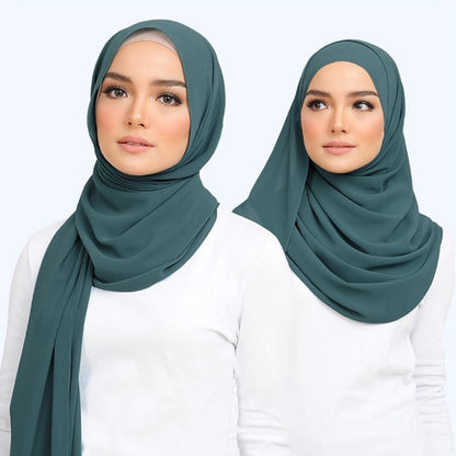 Muslimischer Chiffon Hijab Schal Frauen lange einfarbige Kopf wickel (180*70cm)