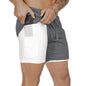 Sport Shorts Men Sportswear Double-deck Running Pants