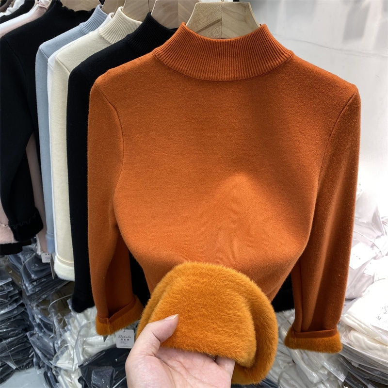 Korean Turtleneck Slim Thicken Knitted Sweater