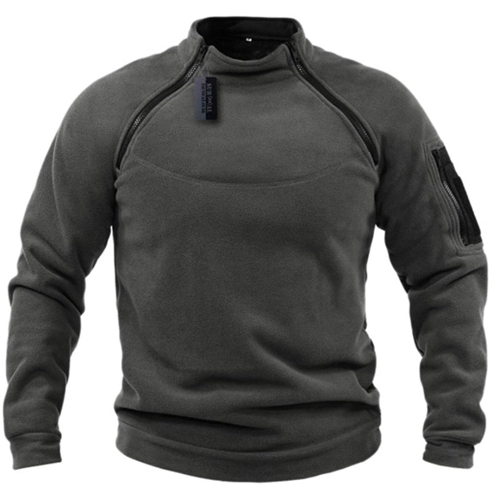 Men's sweater loose solid color outdoor warm breathable tactics