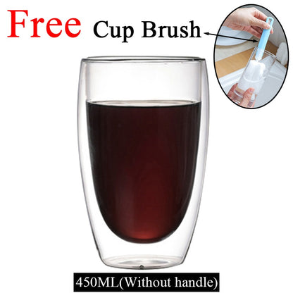 Doppel Wand Hohe Borosilikatglas Becher Hitze Beständig Tee Milch Zitrone Saft Kaffee Wasser Tasse Bar Drink Liebhaber Geschenk Kreativität