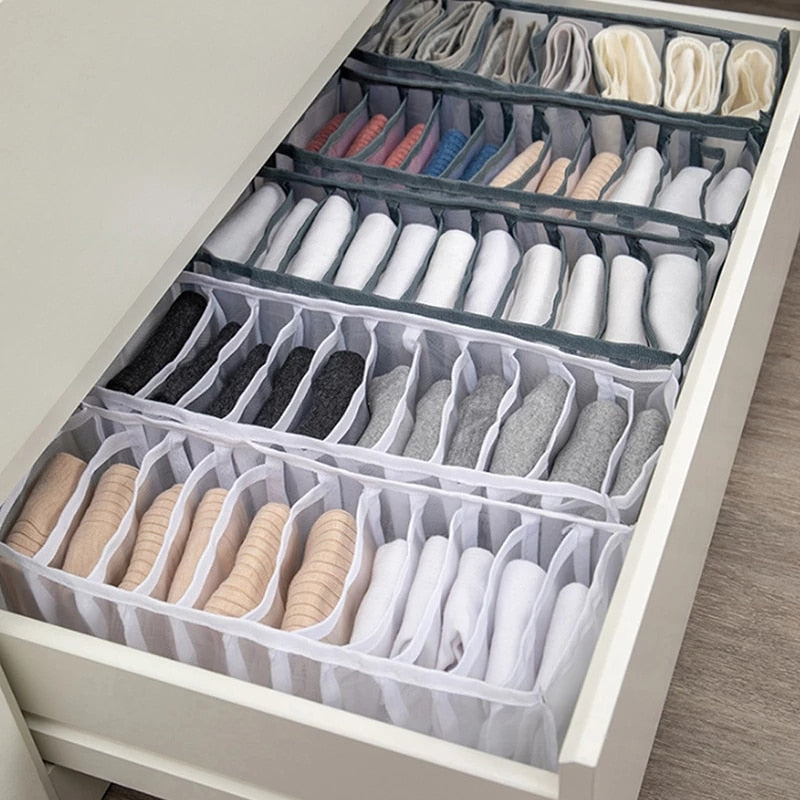 Jeans Fach Lagerung Box Closet Kleidung Schublade Mesh Trennung Box Stapeln Hosen Schublade Teiler Kann Gewaschen Startseite Organizer