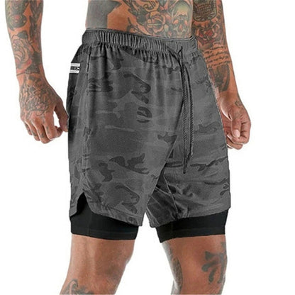 Sport Shorts Men Sportswear Double-deck Running Pants