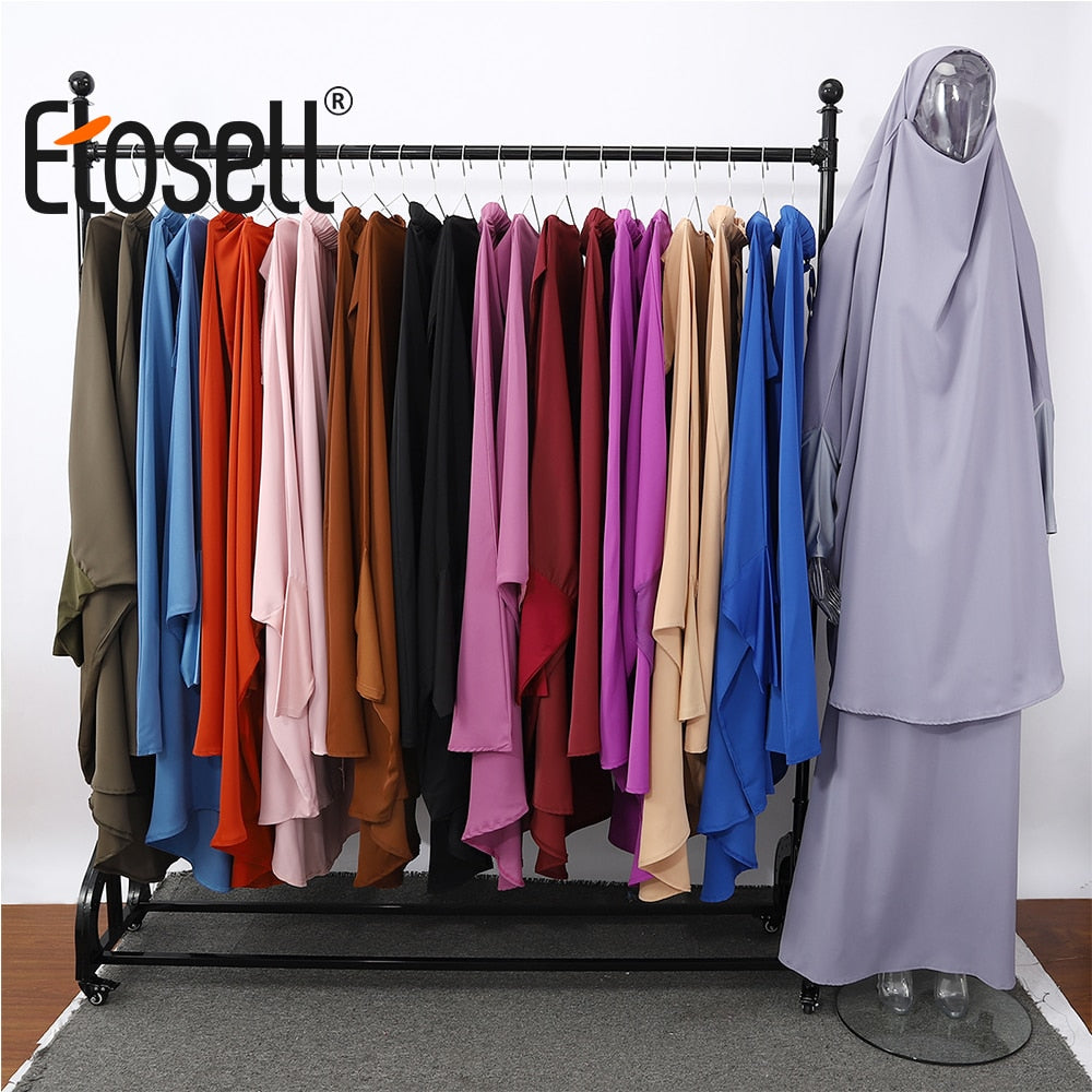 Long Khimar Full Cover Ramadan Dress Abayas Islamic Cloth
