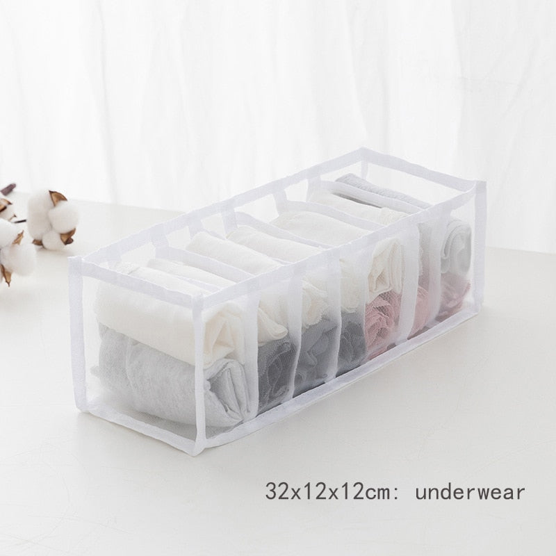 Jeans Compartment Storage Box Closet Clothes Drawer Mesh Separation Box Stacking Pants Drawer Divider Can Washed Home Organizer