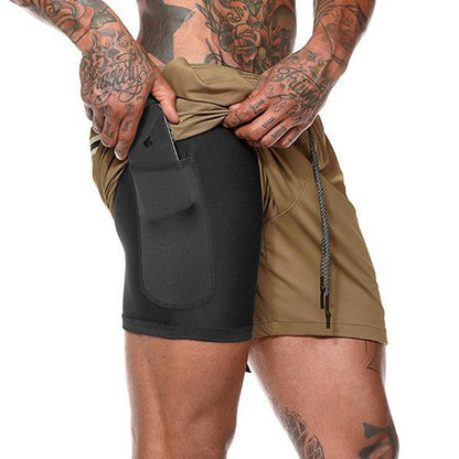 Sport Shorts Männer Sportswear Doppel-deck Laufhose