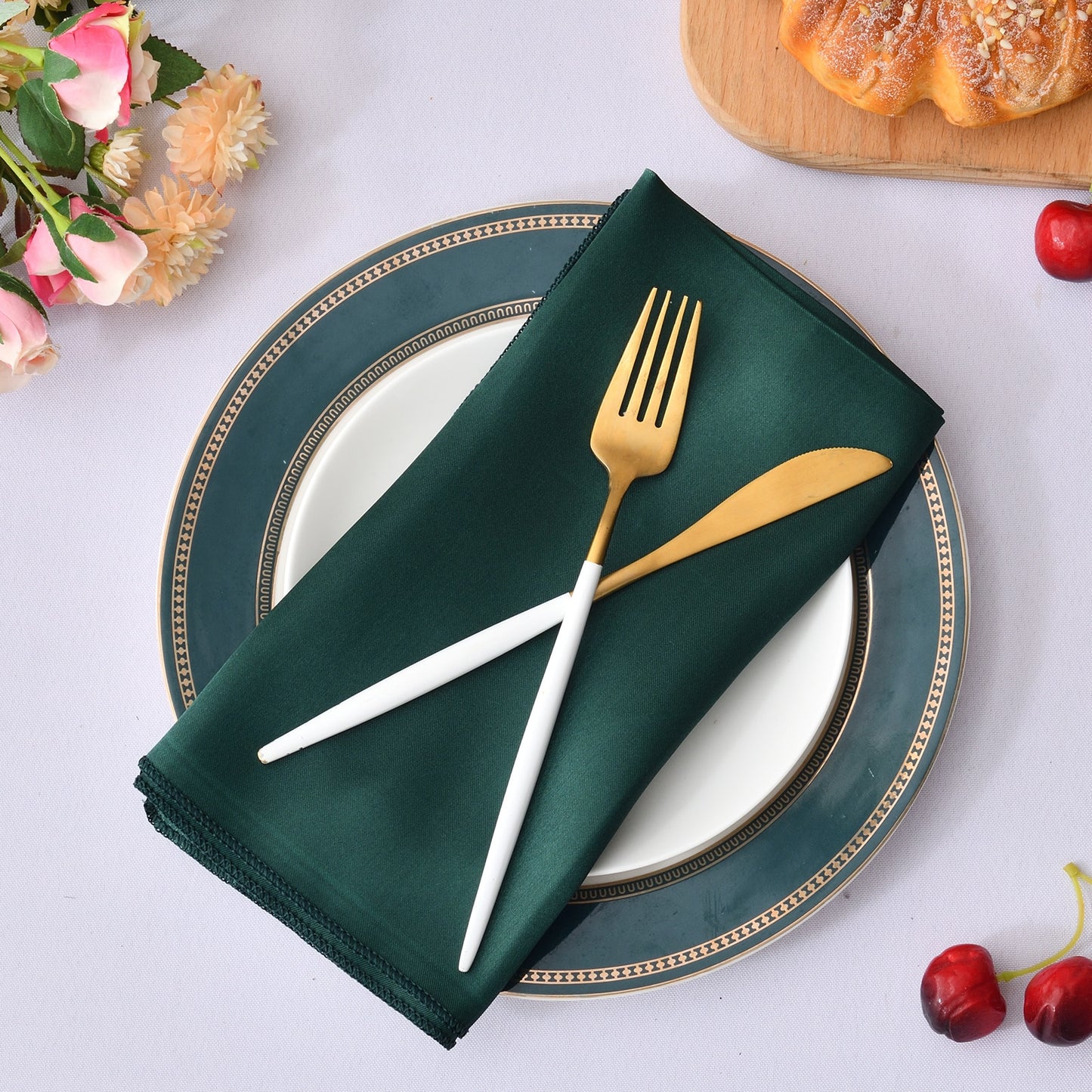 12Pcs 30X30cm Satin Napkin Soft Handkerchief Romantic Wedding Banquet Table Place Napkins Dinner Party Decoration