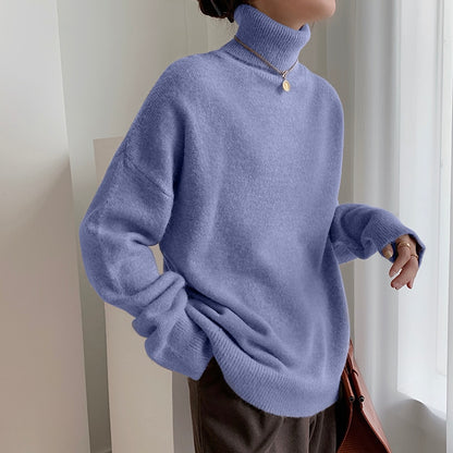 Cashmere Elegant Turtle Neck Women Sweater Soft Knitted Basic