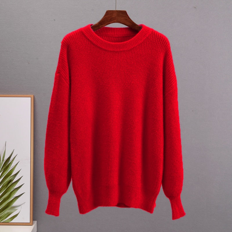 Soft Loose Knitted Cashmere Sweater Women 2023 New