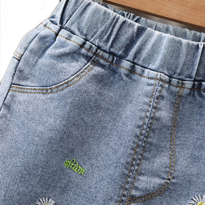 Mädchen Cartoon Jeans Hosen Kinder Jeans hose Freizeit kleidung für Kleinkind Baby Mädchen 2-6 Jahre Frühling Sommer trend ige Kinder kleidung